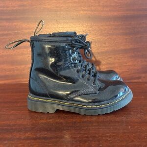 Dr. Martens Toddler Combat Boot Black Sparkly Size 8